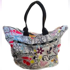 LeSportsac Cherry Fireworks Shoulder Bag Work School Gym Travel w/ Pouch